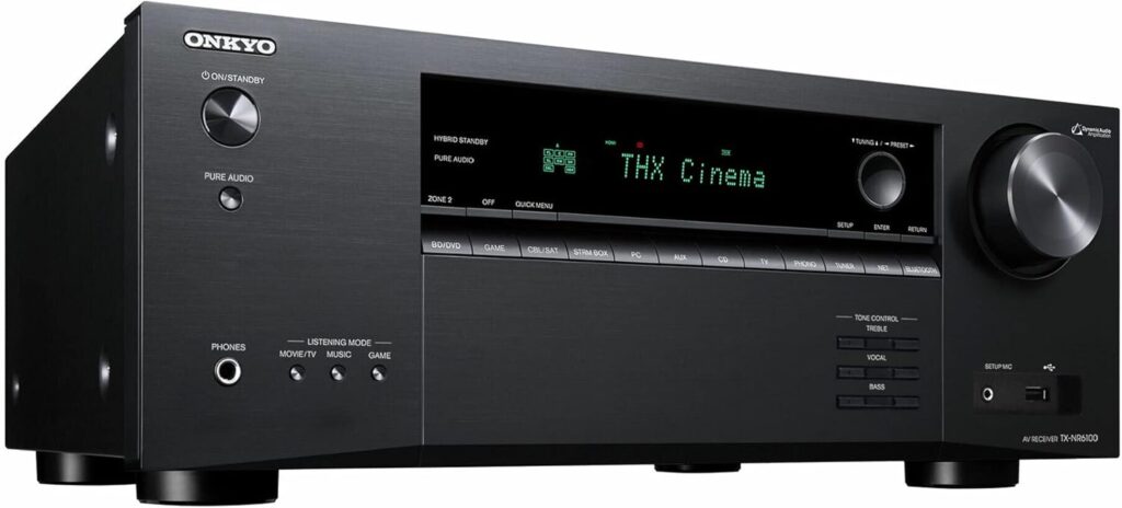 Onkyo TX-NR6100 7.2 Channel THX Certified Network AV Receiver, Black (Renewed)