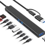 11 in 1 USB C Hub USB Hub 3.0 with SD Card Reader, VIENON USB Extender with Memory SD/Micro SD Card Reader, for Laptop, PC, MacBook, iPad Pro, iMac-Aluminum