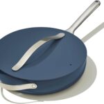 Caraway Nonstick Ceramic Sauté Pan with Lid (4.5 qt, 11.8″) – Non Toxic, PTFE & PFOA Free – Oven Safe & Compatible with All Stovetops (Gas, Electric & Induction) – Navy