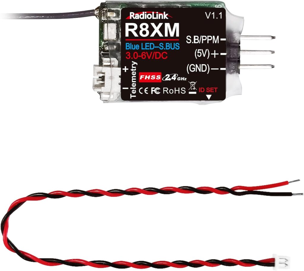 Radiolink R8XM 8 Channels 2.4GHz RC Receiver SBUS/PPM Voltage Telemetry Long Range Control RX for Aircraft T8S/T8FB Transmitter