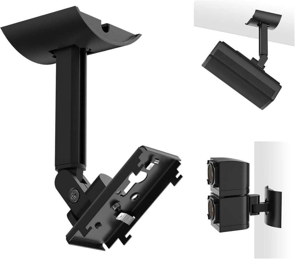 (2 Pack) Adjustable Speaker Wall Mount for Bose Cube Speaker, Ceiling & Wall Mount for Bose UB-20, UB-20 Series II, WB-50 II, Lifestyle, Soundtouch Series, Cinemate, Acoustimass Series Black
