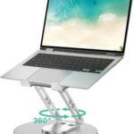Laptop Stand for Desk Adjustable Computer Stand with 360 Rotating Base Ergonomic Laptop Riser Mount for Desk Foldable Protable Computer Desk Fits with MacBook Pro Air, Round