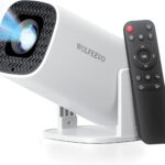 Mini Projector with WiFi 6 and Bluetooth 5.0, Portable Projector 4K support with Android14 System, 210° Rotation, Auto Vertical Keystone Smart Proyector for Home Theater, Business Presentation, Gaming