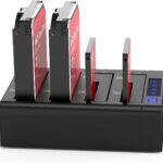 ORICO 4 Bay External Hard Drive Docking Station USB 3.0 to SATA I/II/III for 2.5”/3.5” HDD SSD with Hard Drive Clone Function Slope Design Support UASP [4 x 20TB]-6648US3