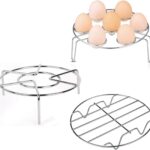 Konrisa Stainless Steel Steam Rack for Instant Pot Cooking Trivet Rack Holder Egg Steamer Basket Trivet Food Stand Air Fryer Rack for Pressure Cooker, Set of 3
