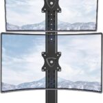 MOUNTUP Vertical Dual Monitor Stand, Stack Two Screens up to 32 inches,33 Lbs, Free-Standing Monitor Desk Mount, Monitor Riser with Swivel, Tilt, Height Adjustable, VESA Stand 100 x 100mm, 75 x 75mm