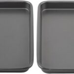 GoodCook Everyday Set of 2 Nonstick Steel 9″ x 6.2″ Toaster Oven Mini Baking Sheets, Gray
