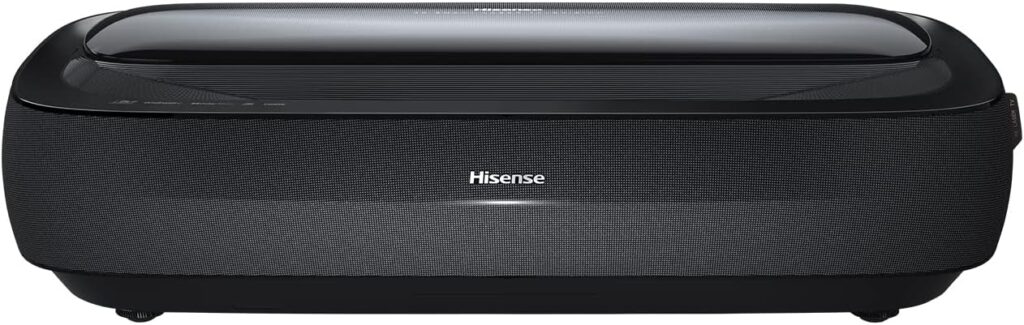 Hisense 100L9G 4K UHD Tri-Laser Ultra Short Throw Projector – 3000 Lumens Android TV HDR10 Dolby Atmos 40W Audio, Built-in Alexa & Google Assistant, Laser TV for Home Theater – Projector Only