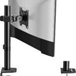 monTEK Single Monitor Stand, Stable Monitor Arm for 17-32 inch& 22lbs Capacity Screen, Height Adjustable Desk Mount with C Clamp and Grommet Base, VESA 75 * 75MM/ 100 * 100MM