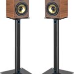 Rfiver Upgraded 45° Swivel Speaker Stands Pair for Surround Sound, Heavy Duty 28 Inch Bookshelf Speaker Stand Each Holds 22lbs Large Speaker, Floor Speaker Stand Built-in Cable Management, 1 Pair