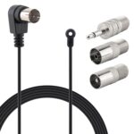 FM Antenna 75 Ohm FM Radio Antenna F Type Male Coaxial Cable Wire Antenna with Adapter for Pioneer Onkyo Yamaha Marantz Indoor Digital HD Radio Stereo Receiver FM Radio AV Audio Video