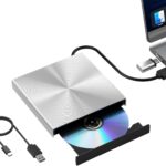 External Blu Ray DVD Drive Burner, USB 3.0 and Type-C Optical Slim Bluray CD DVD Reader Writter for Laptop Desktop PC Compatible with MacBook OS Windows XP/7/8/10/11 Linux