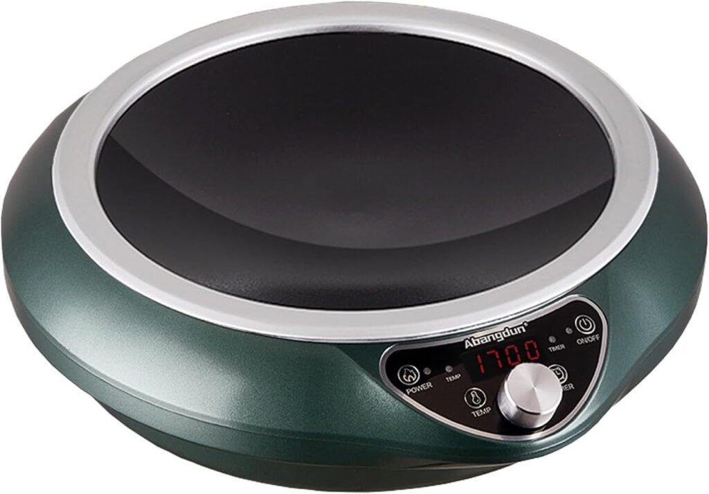 Induction Wok Cooktop Induction Burner 1700W/85V~120V Electric Wok Curved Surface Electronic Cooker Concave Stoves