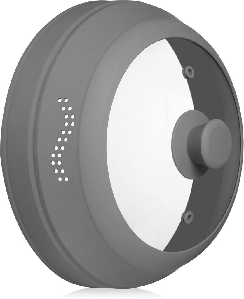 Microwave Splatter Cover for Food – Silicone Glass Dish Plate Cover, Vented with Silicone Grip Handle Knob, Collapsible, Food Grade, Microwave, Dishwasher Safe – 10″ Inch