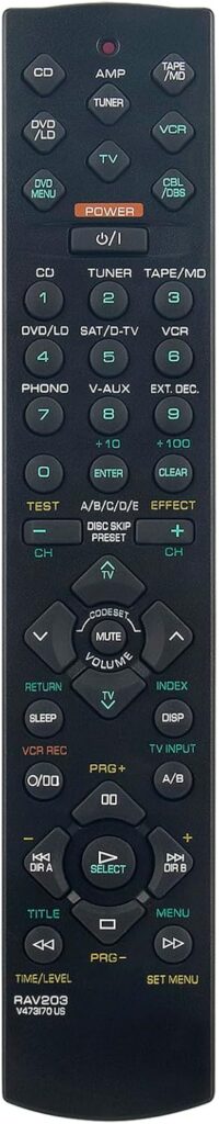 RAV203 V473170US RAV203V473170US Remote Commander Replacement Compatible with Yamaha AV Receiver Stereo System RX-V496 YHT-17 YHT-33 HTR-5240 YHT-23 HTR-5230 HTR-5240RDS HTR-5230RDS