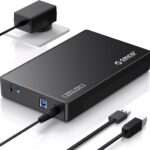 ORICO USB 3.0 External Hard Drive Enclosure for 3.5/2.5 Inch SATA Hard Drives/SSD Up to 20 TB, 3.5” Tool-Free HDD Enclosure with 12V/2A Power Supply and UASP Acceleration (3588US3)