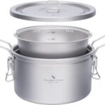 Boundless Voyage Titanium Pot Multifunctional Rice Cooker 2L+0.9L Pot Set Ultralight Outdoor Camping Cookware