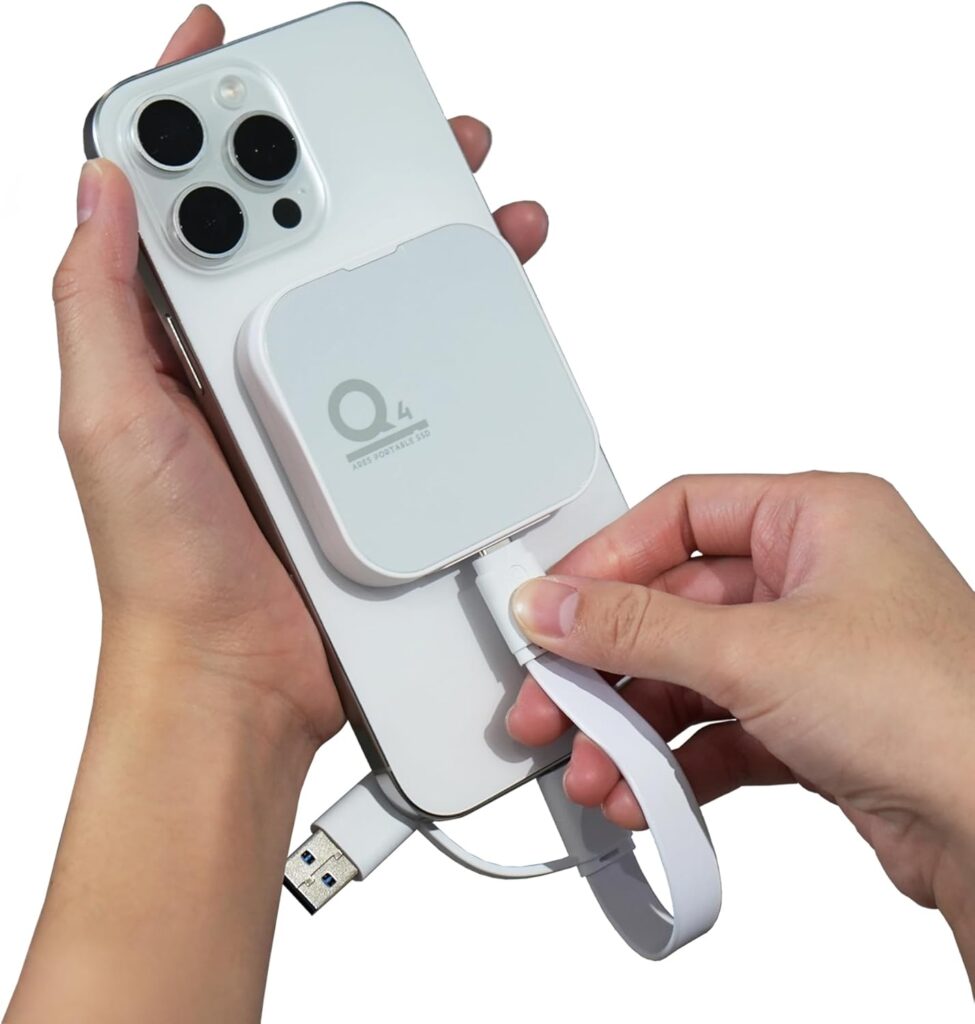 DATO Magnetic External SSD 4TB External Solid State Drive Portable SSD USB 4.0 Gen 3×2 up to 4000/3600 MB/s Type-C 4K ProRes HDR Record, Compatible with iPhone 15&16 Pro Max – ARES Q4 Series