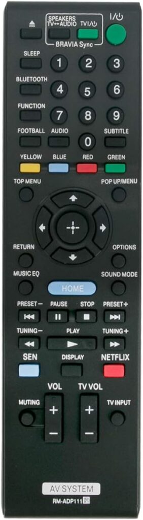 RM-ADP111 Replacement Remote Control Applicable for Sony BDV-E2100 BDV-E4100 BDV-E6100 BDV-E3100 Blu-ray DVD Home Theatre System