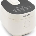 GreenPan Carb Reducing Electric Rice Cooker, 4 Cups Uncooked/8 Cooked Rice, 10 Presets, LED Display, Healthier Meals, Delay Timer, PFAS-Free Ceramic Nonstick Removable Bowl, Cool Touch, Steam, Cream