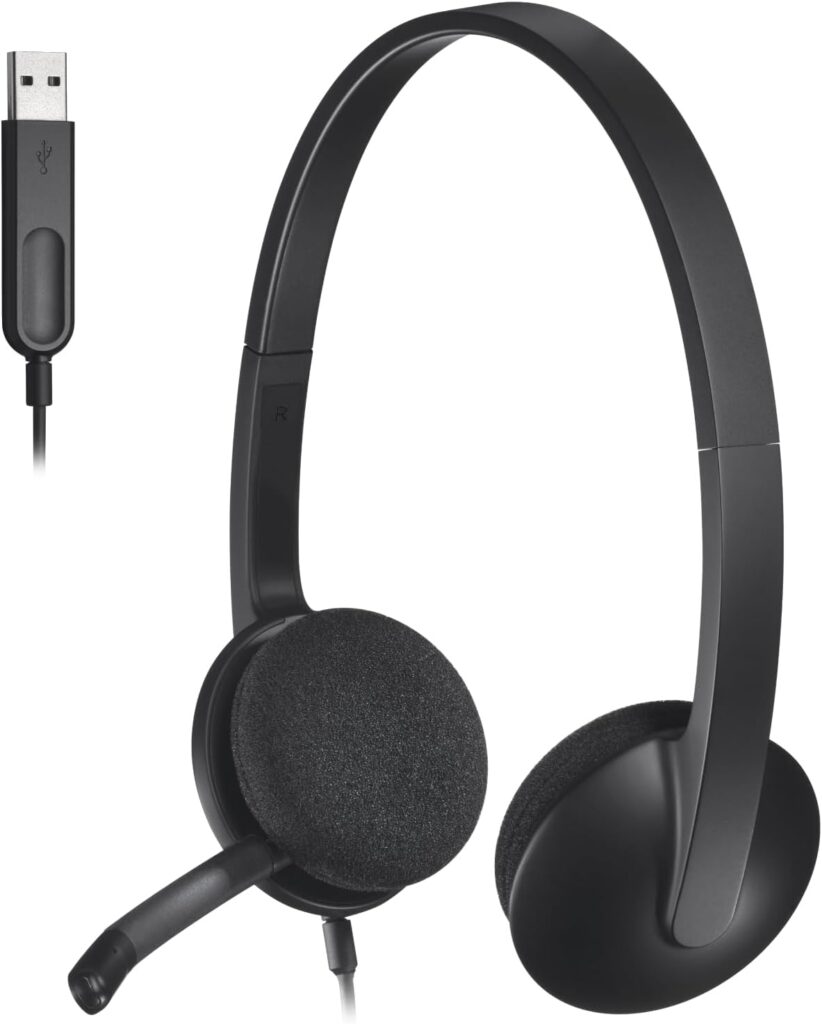 Logitech USB Headset H340, Stereo, USB Headset for Windows and Mac – Black