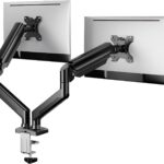 ErGear Dual Monitor Stand up to 32 inches Screen, Load-Bearing Max 22 lbs Each Arm, Adjustable Dual Monitor Mount, Sturdy Steel vesa Monitor Mount with Stable VESA 75×75 100x100mm