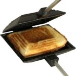 Coghlan’s Cast Iron Camp Cooker – Pre-Seasoned Pie Iron Sandwich Maker with Heat-Resistant, Removable Handles, Easy-to-Clean for Toasted Pies, Grilled Sandwiches, and Meats, For Campfire Cooking