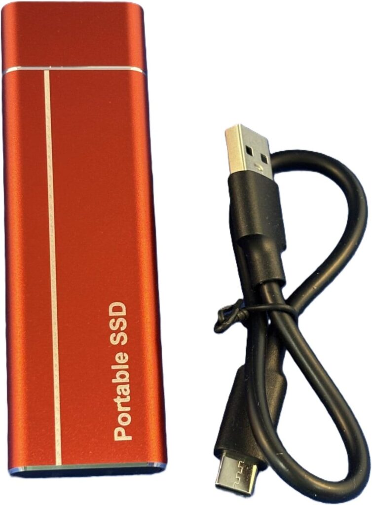 Portable SSD External Hard Drive, Red, M.2 Type-C, 4TB Storage, USB 3.1, Compatible with Windows, SHL-R320 RED