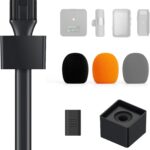 TONOR Handheld Adaptor for Interview Mic, Wireless Microphone Handle for Lavalier, Compatible with Rode, DJI and All Lav Mic, Microfono Stand with Flag Station, Foam, Rig for Vlogging, Reports, TP20