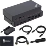 Lenovo 40AS0090US Thinkpad Docking Station Gen 2 – Supports 4K Display, 1 Year Warranty, Lenovo Docking Station with 90W Adapter, HDMI, USB-C, DisplayPort Cables – USB-C Thunderbolt 3 Dock (Renewed)