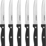 Cuisinart Knife Set, 6pc Steak Knife Set with Steel Blades for Precise Cutting, Lightweight, Stainless Steel & Durable, C77TR-6PSK, Black