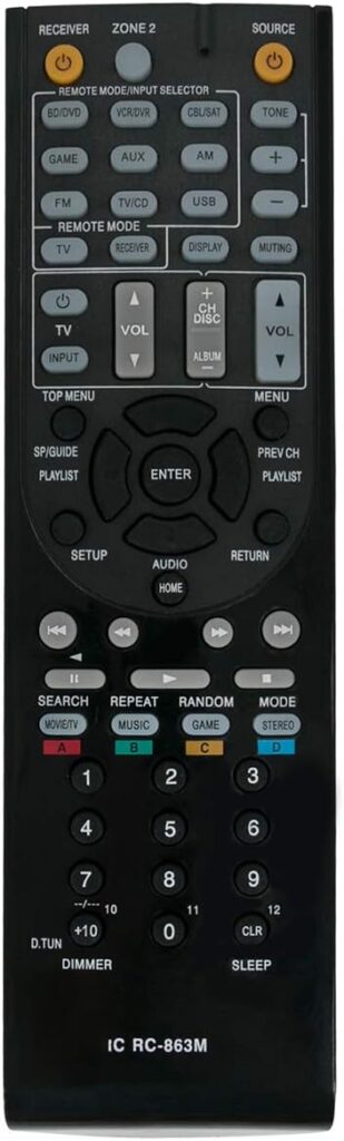 RC-863M Replace Remote Control Applicable for Onkyo HT-S5600 HT-R2295 HT-R592 HTS5600 HTR2295 HTR592 AV Receiver Home Theater System
