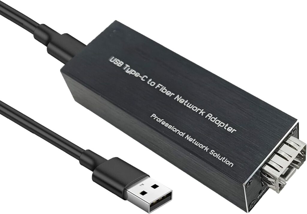 USB 3.0 to SFP Gigabit Ethernet Adapter – Mini Network Interface Card Compatible with Windows/macOS/Linux, Fast Transfer Rate,Full/Half Duplex,Plug and Play,Metal Casing