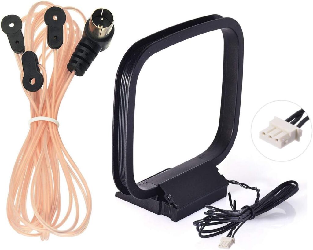 Bingfu 75 Ohm FM Dipole Antenna 3-Pin AM Loop Antenna for Sony HiFi Series Sharp Stereo System Indoor Digital HD Radio Bluetooth Stereo AV Receiver Audio Video Home Theater Receiver