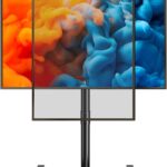 YOMT Mobile TV Cart Rolling TV Stand for 13-50 inch Screens, Tilting and Rotating Mount, Portrait to Landscape, Height Adjustable Portable TV Stand with Wheels Holds up to 44lbs Max VESA 200x200mm