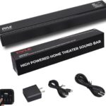 Pyle 2-Channel Tabletop Soundbar Digital Speaker System – Digital Amplifier with DSP Streaming Tabletop Stand Mount TV Digital System with AUX/Optical In/USB In/HDMI (ARC), LED Display