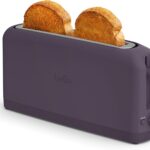 bella 2 Slice Slim Toaster, Fits-anywhere™ Kitchenware, 6 Setting Shade Control with Reheat & Cancel Buttons, Fits sourdough, 10” Long Slot, Anti Jam & Auto Shutoff, 900 Watt, Plum