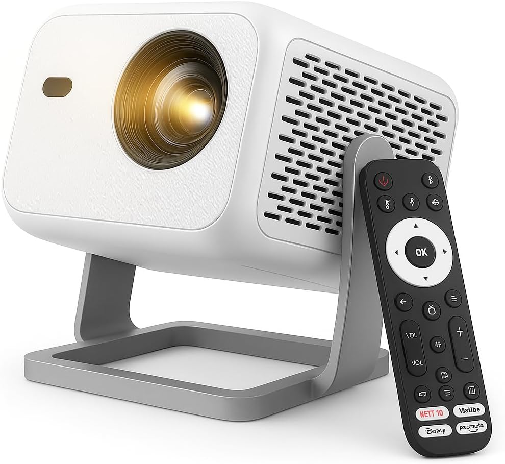 Smart Projector with Netflix, Android 13, WiFi 6, Bluetooth 5.2, 4K Support, Dolby Audio, Auto Focus – 1080P Portable Home Theater for Movies, Gaming, Outdoor Use