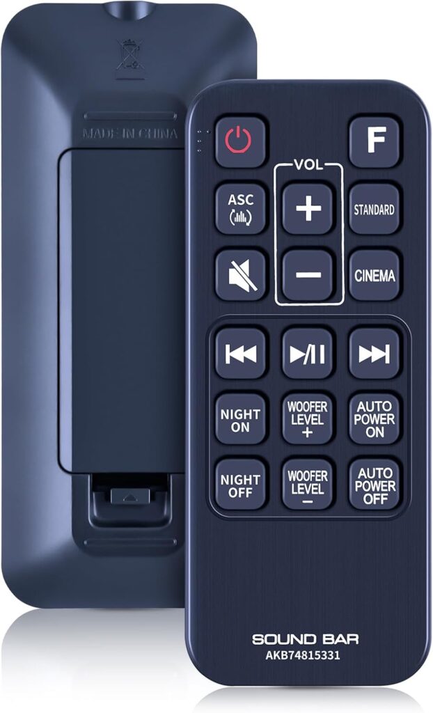 AKB74815331 Remote Control Replacement fit for LG Soundbar Subwoofer SH2 SH4 SPH5B-W SH4D SPJ4B-W SHC4 SJ3 SJ4 MA5
