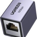 UGREEN Ethernet Extender 10Gbps, Ethernet Coupler for Cat8 Cat7 Cat6 Cat5 Cable, 328ft Long Distance Extend, Aluminum Alloy Shell, Space Grey