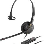 Arama USB Headset with Microphone Noise Cancelling & Audio Controls Ultra Comfort Headphone for Computer Laptop Pc Business Skype UC Webinar Call Center Office (with a USB C Adapter)