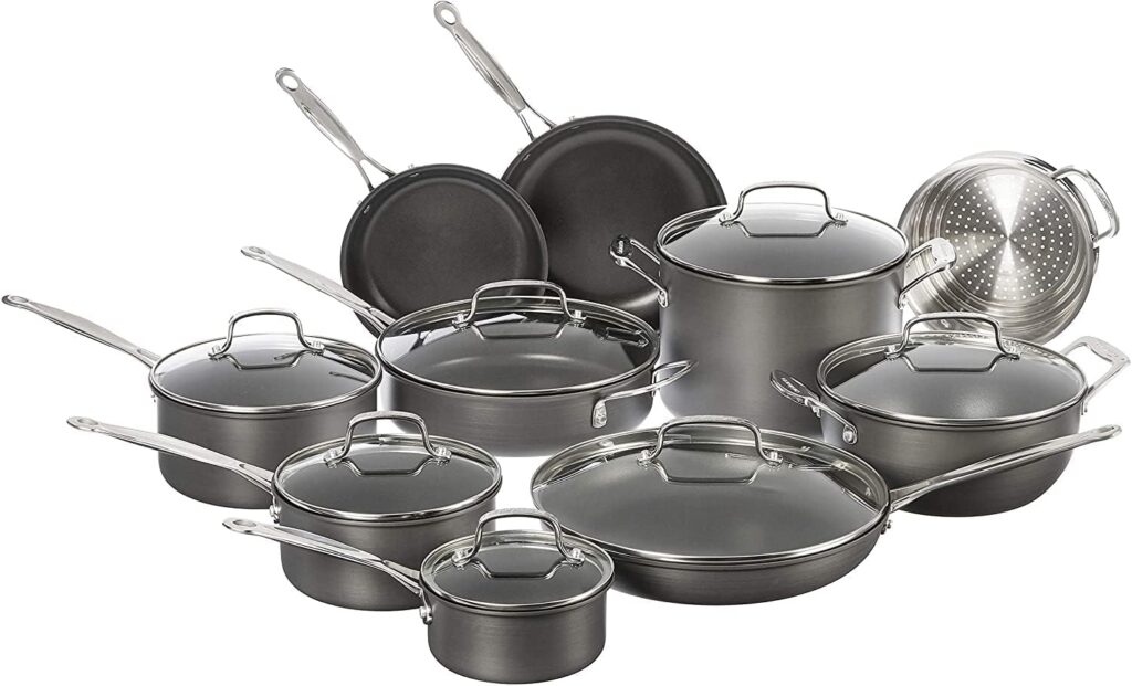 Cuisinart 17-Piece Cookware Set, Chef’s Classic Nonstick Hard Anodized, 66-17