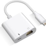 Lightning to Ethernet Adapter with Charging，[Apple MFi Certified] RJ45 to Lightning Ethernet LAN Network Adapter, Compatible with iPhone 14 13 12 11/iPad，Supports 100Mbps High Speed Ethernet Network