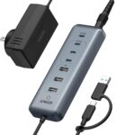 Anker USB C Hub, 8-in-1 5Gbps Data Hub, USB Splitter with 3 USBA and 4 USBC Ports, 100W PD-in, 2-in-1 USB-Connector, for Laptop, MacBook, iPad and More (45W Adapter Included)