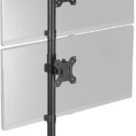 VIVO Dual Monitor Desk Stand Free-Standing LCD Mount, Holds in Stacked Vertical Position 2 Ultrawide Screens up to 34 inches, Black, STAND-V002L