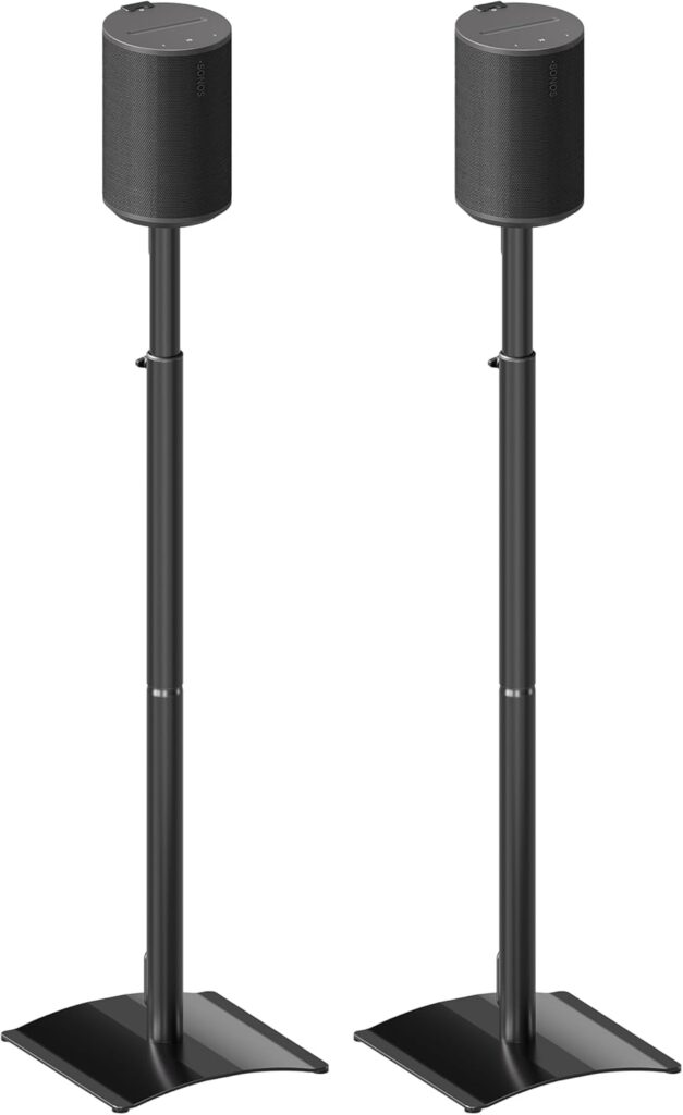 Mounting Dream Speaker Stands for Sonos Era 100, One, One SL, Play:1, Height Adjustable Up to 42″, Set of 2 Surround Sound Speaker Stand with Cable Management, 13.2 LBS Loading MD5412