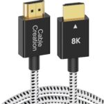 CableCreation HDMI to HDMI Cable 3.3FT, 8K HDMI Braided Cord 48Gbps 8K 60Hz Support HDR Dolby Vision VRR, eARC HDMI Cable for PS5 PS4, MacBook Pro 2021, NS, Roku, Xbox one, Xbox Series X, Projector