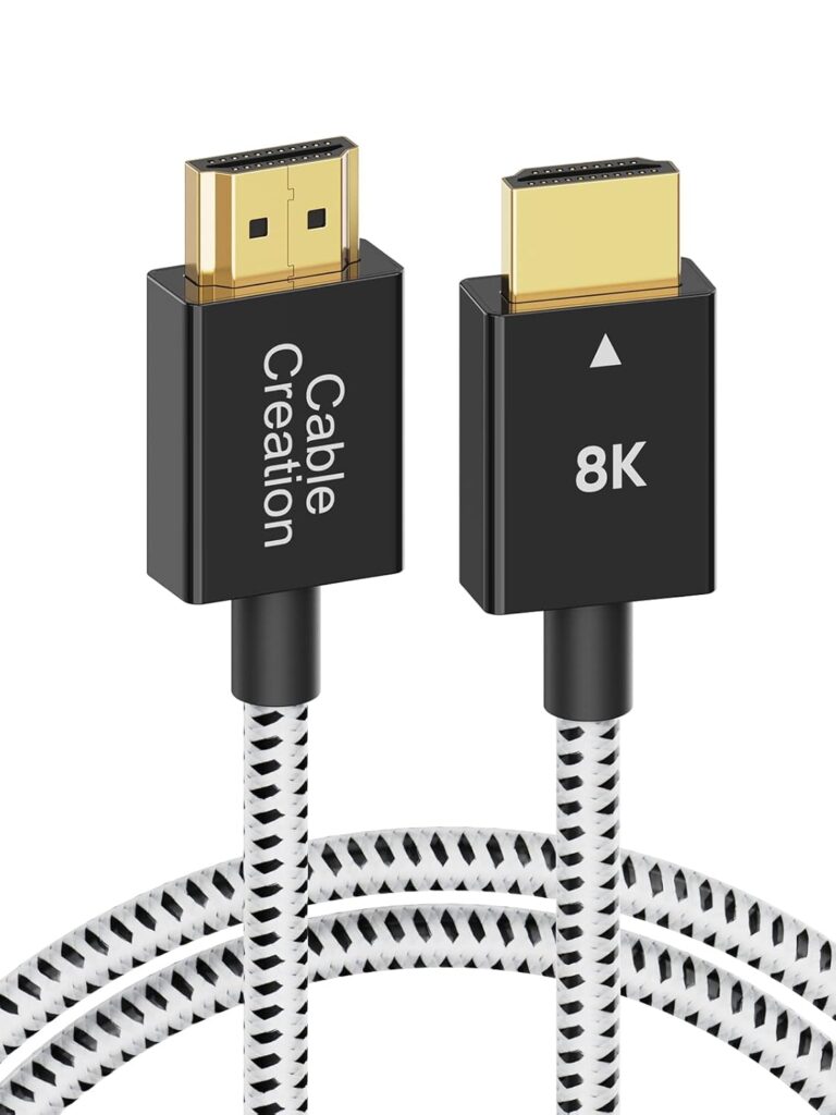 CableCreation HDMI to HDMI Cable 3.3FT, 8K HDMI Braided Cord 48Gbps 8K 60Hz Support HDR Dolby Vision VRR, eARC HDMI Cable for PS5 PS4, MacBook Pro 2021, NS, Roku, Xbox one, Xbox Series X, Projector