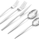 KINGSTONE Silverware Set, 20-Piece Flatware Set Cutlery Set Premium 18/10 Stainless Steel, Tableware Include Forks Knives Spoons for Home Kitchen Restaurant Wedding, Dishwasher Safe