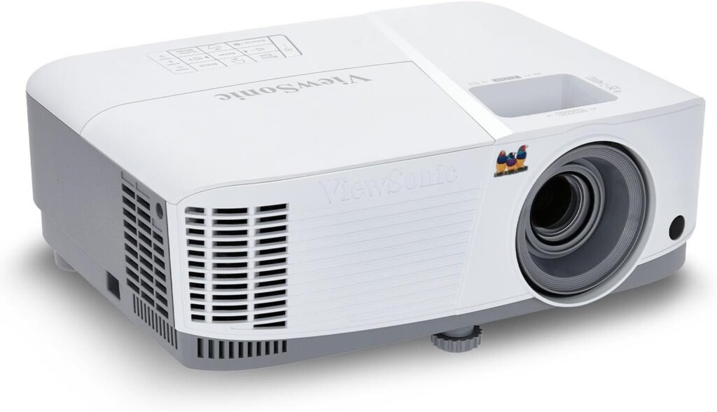 ViewSonic PA504W 4000 Lumens WXGA High Brightness Projector with Vertical Keystone, HDMI 1.4, USB 2.0 Type A, and VGA Inputs for Home and Office